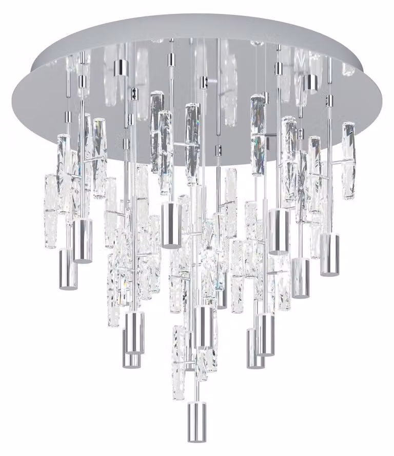Lampada a soffitto Alemdina cromata, con tecnologia a 3 livelli di regolazione della temperatura del colore
