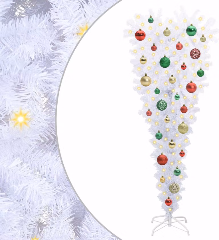Albero di Natale artificiale Bianco 120 cm PVC e Acciaio