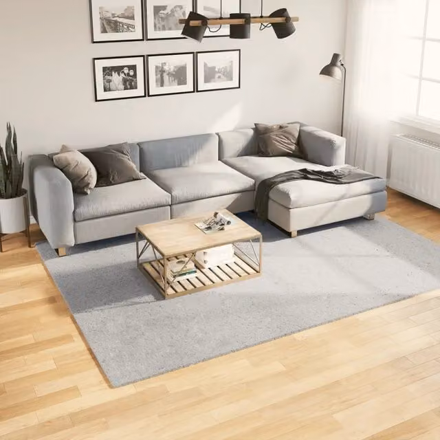 Tappeto moderno vidaXL grigio in poliestere, lavabile e antiscivolo, L: 200 cm, P: 280 cm