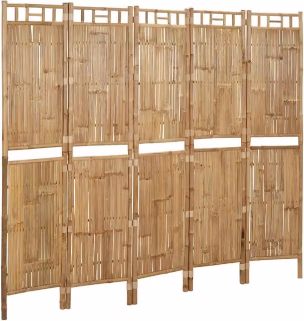 Divisorio Ambienti | Divider per stanze | Paravento a 5 Pannelli in Bamb¨´ 200x180 cm