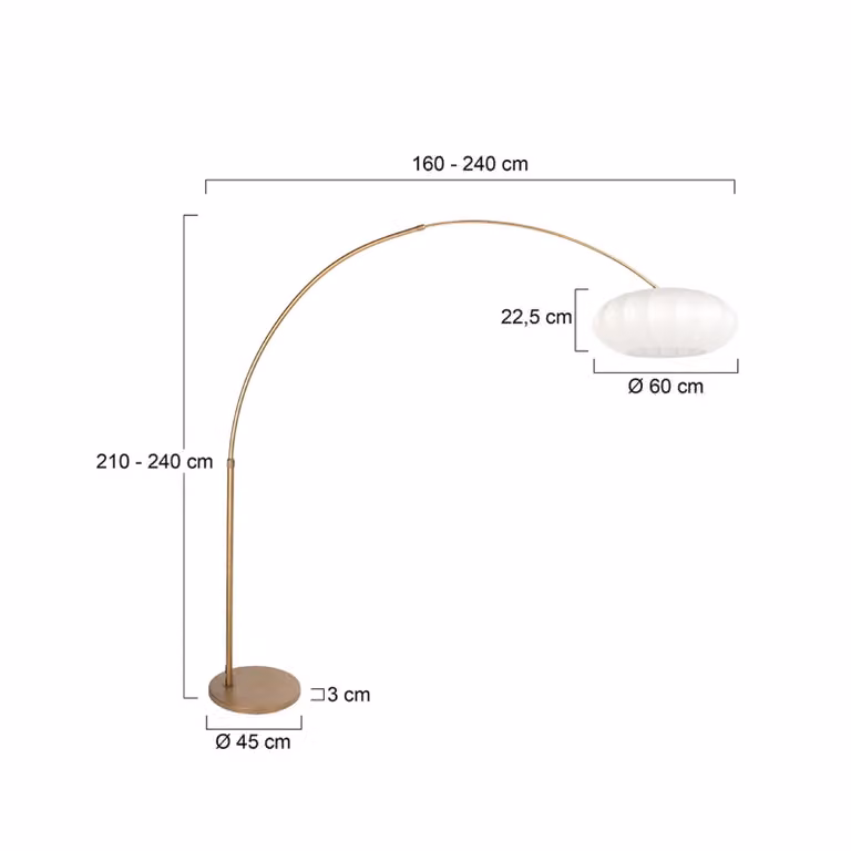 Steinhauer Lampada ad arco Sparkled Light, dimmerabile, Bronzo / Ottone antico, Soggiorno / Sala da pranzo, Metallo, Moderno, Lampada da terra