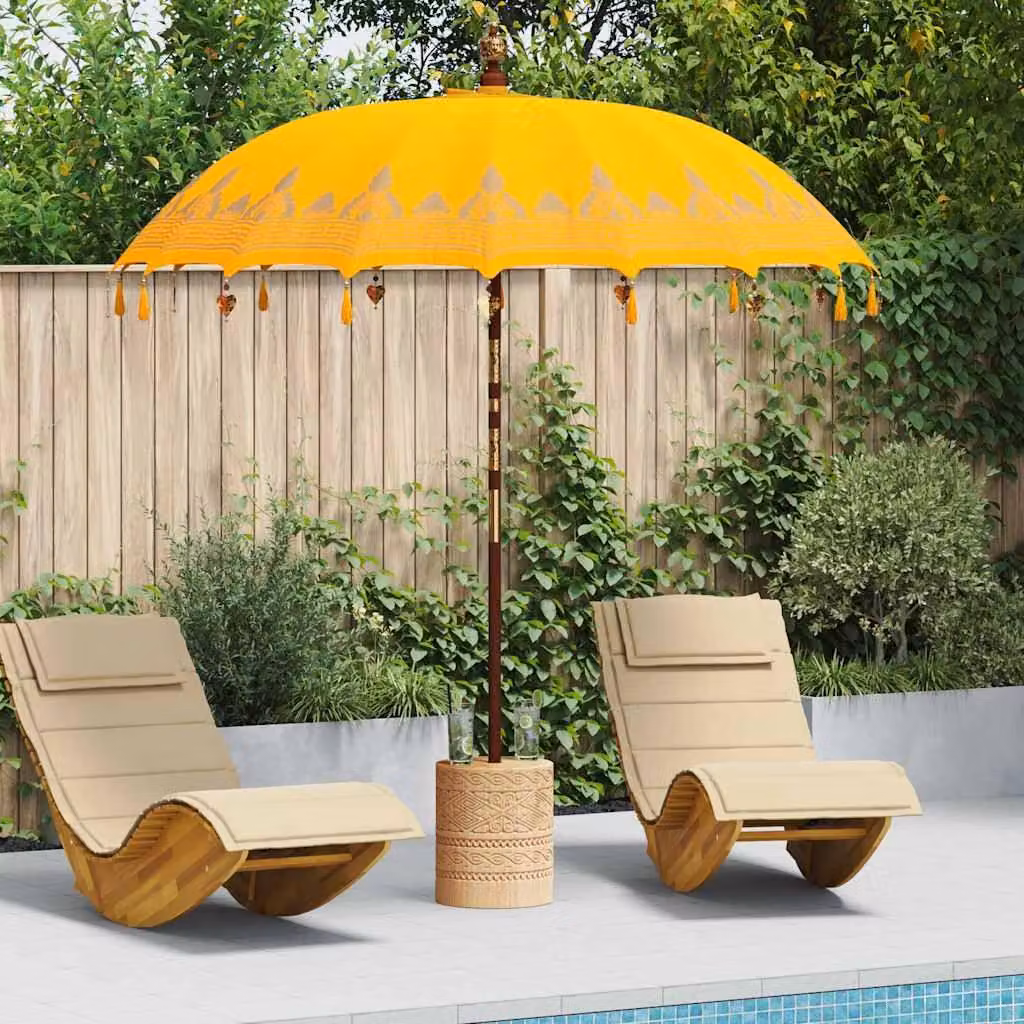 Maison Exclusive - Ombrello balinese, colore giallo, 215 x 215 x 260 cm