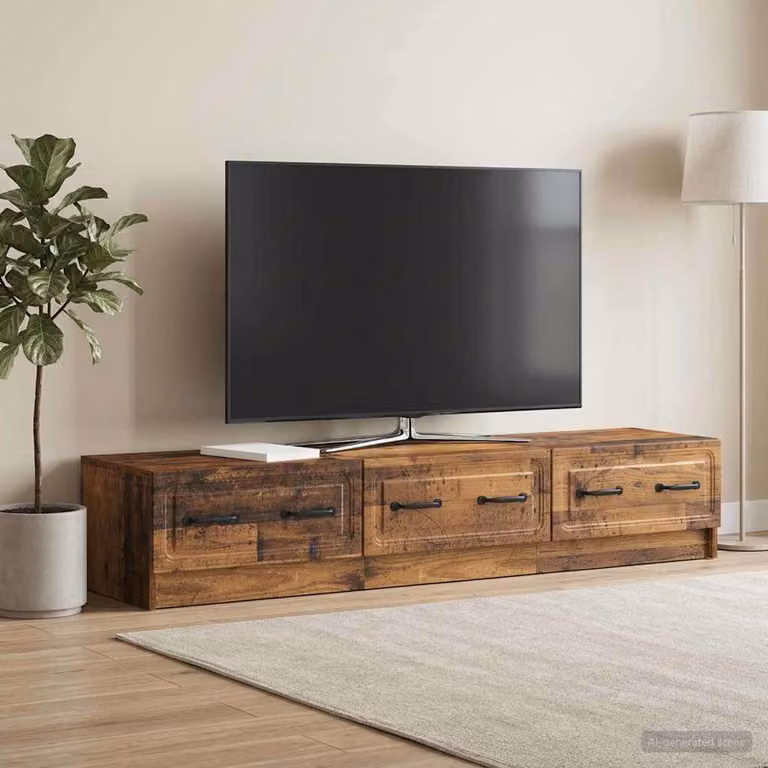 Mobile TV vidaXL in legno marrone con scomparti multimediali L/P/H: 147 x 34,5 x 27 cm