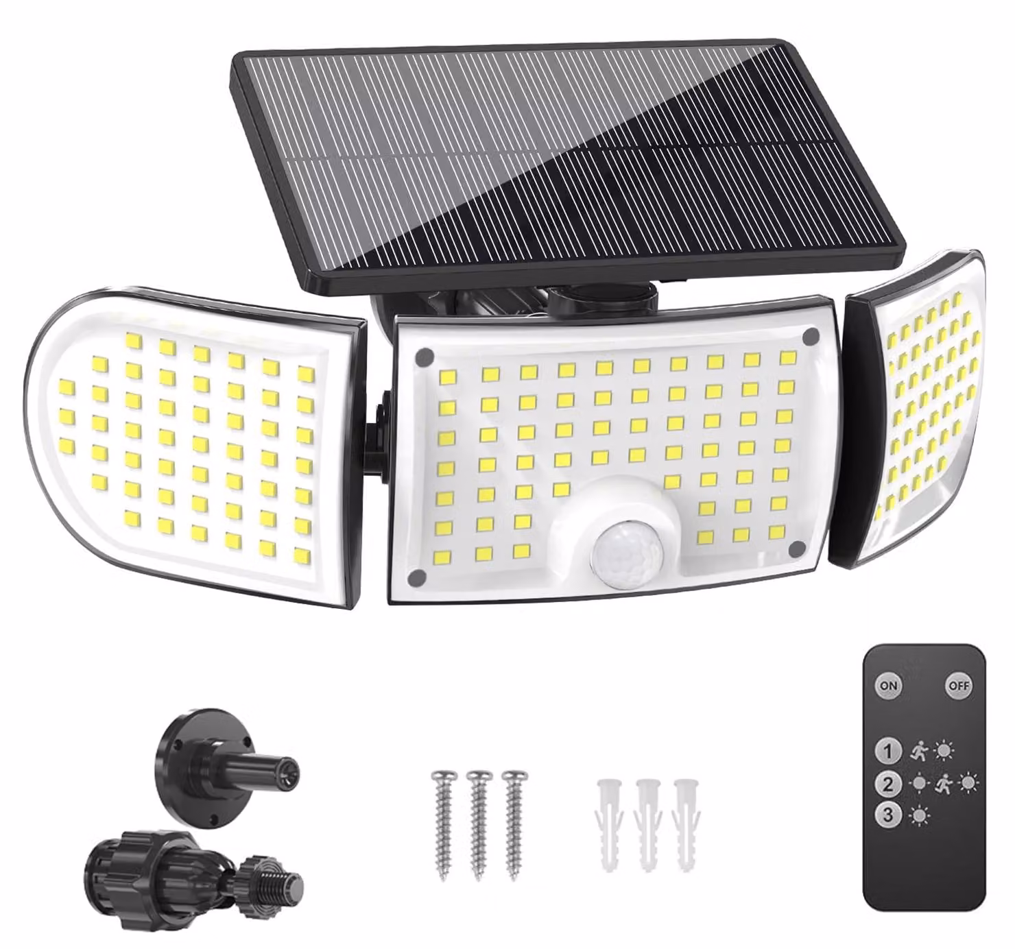 Lampada solare da esterno a LED, 160 LED, grado di protezione IP65, temperatura di colore 6500K, angolo di illuminazione 360°, controllabile a distanza