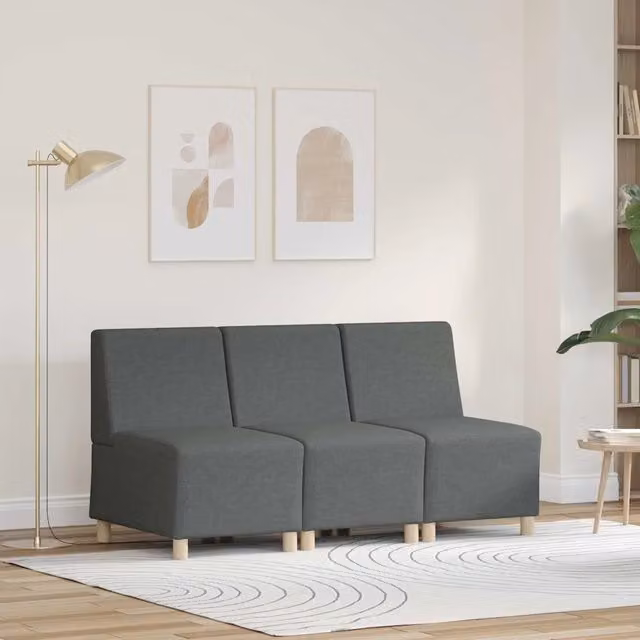 Unità di Divano Modulare Senza Braccioli 3 pz Grigio scuro 3399793