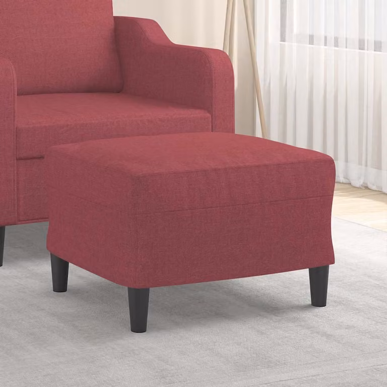 Poggiapiedi vidaXL in tessuto rosso, L 60 cm x P 50 cm x H 41 cm