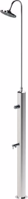 Doccia da Giardino con Rubinetto Chiusura Manuale Doccia e Lavapiedi Minijet-R Inox Anodizzato