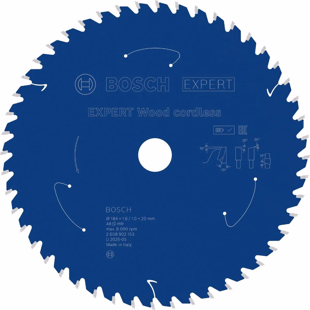 Lama circolare Bosch EXPERT Wood, 184x20 mm, Z48