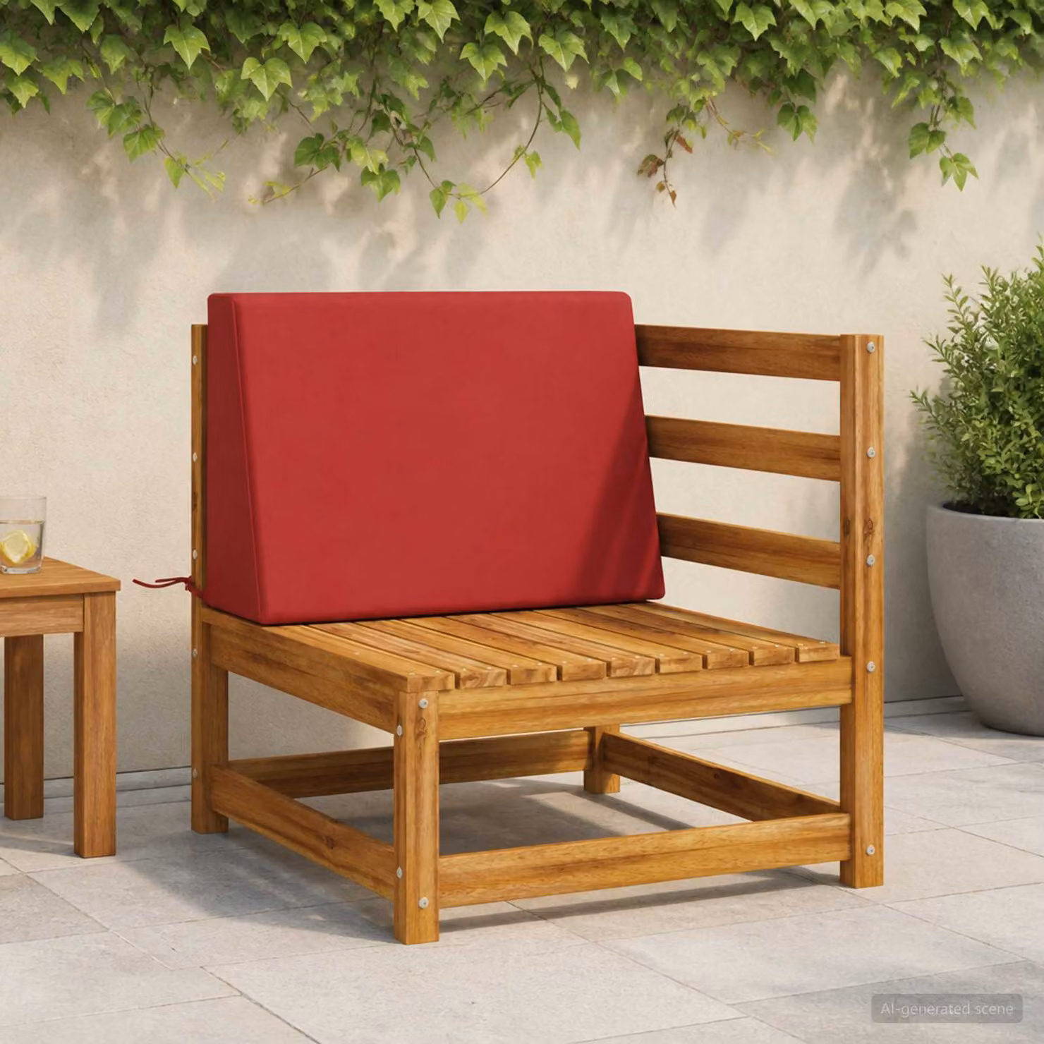 Cuscino schienale vidaXL SOEST in poliestere rosso, L 60 x P 40 x H 20 cm