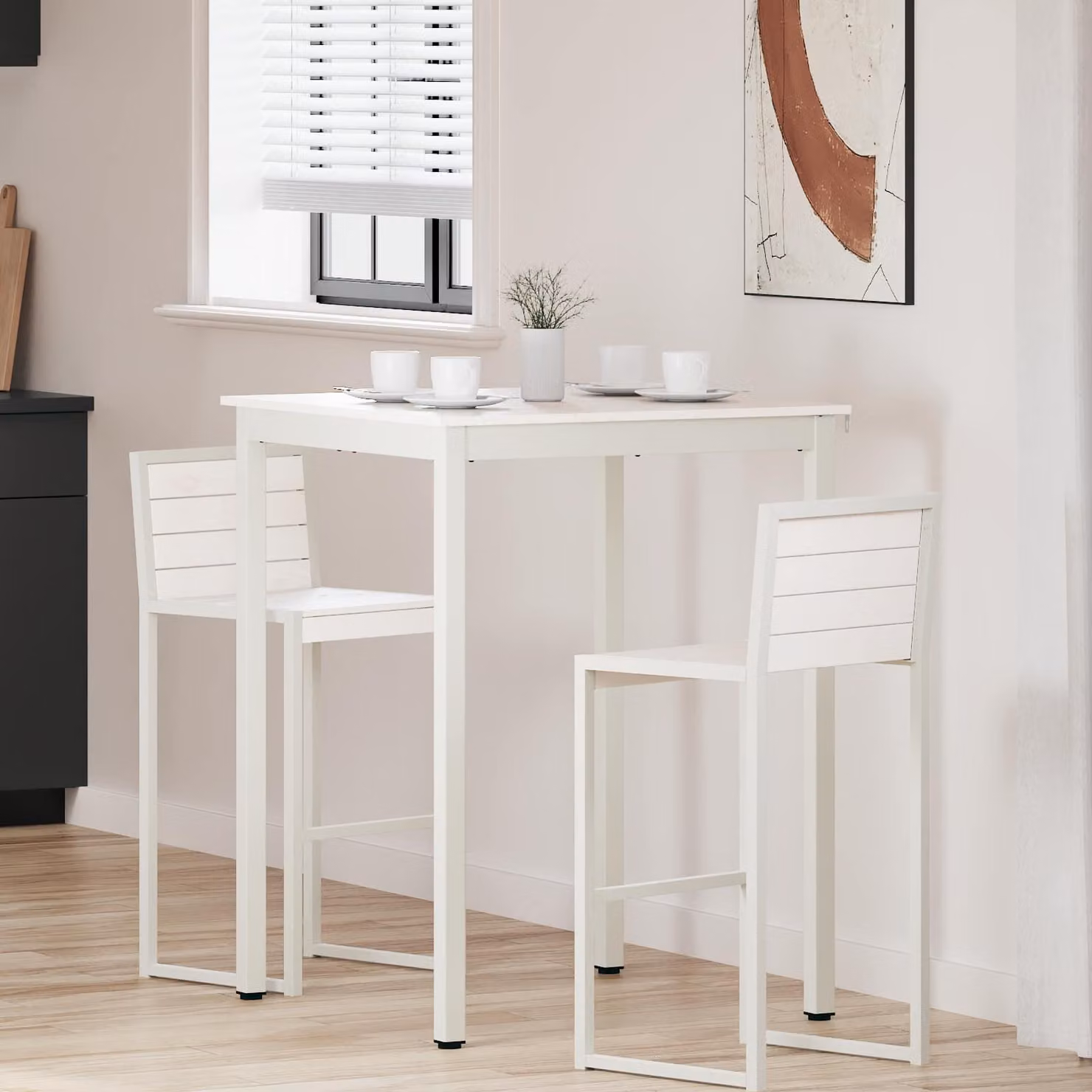 Maison Exclusive - Tavolo da bar bianco 80 x 80 x 105 cm Legno di pino massiccio