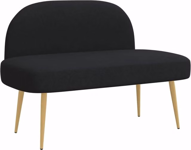 Panchina imbottita con schienale nera DESIGN IN per soggiorno L: 110 cm, P: 60 cm, H: 76 cm