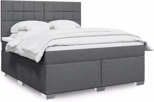 Letto Ibrido con Giroletto a Molle e Materasso vidaXL Grigio e Bianco L/P: 180 x 200 cm
