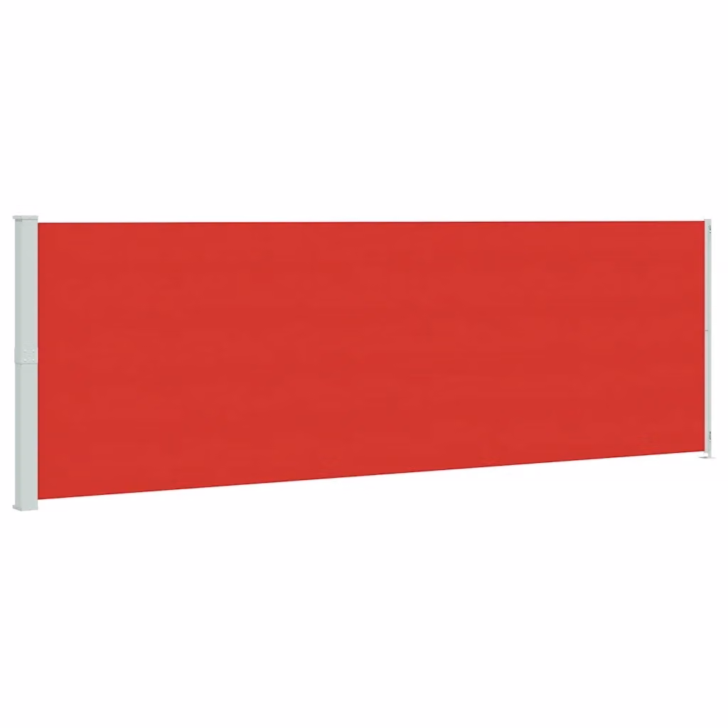 Tenda da Sole Laterale Retrattile vidaXL in Poliestere e Acciaio Rossa L: 600 cm, H: 200 cm – 2