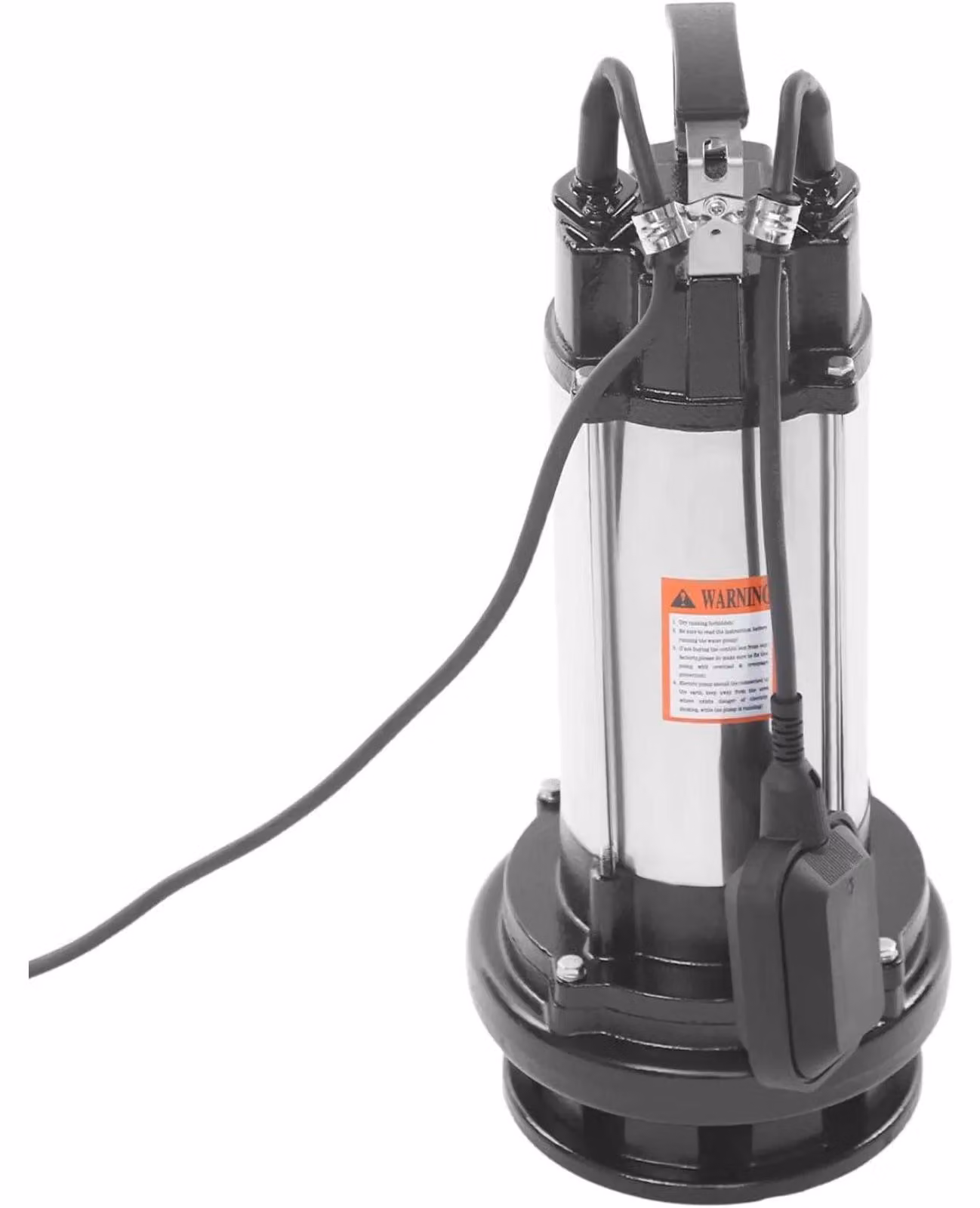 Pompa sommergibile per acque sporche da 2200 W - Pompa per acque reflue a 230 V - Portata di 26 m³/h - Altezza di sollevamento di 25 m - Grado di protezione IP68 - Acciaio inossidabile - Interruttore a galleggiante - Adatta per scantinati