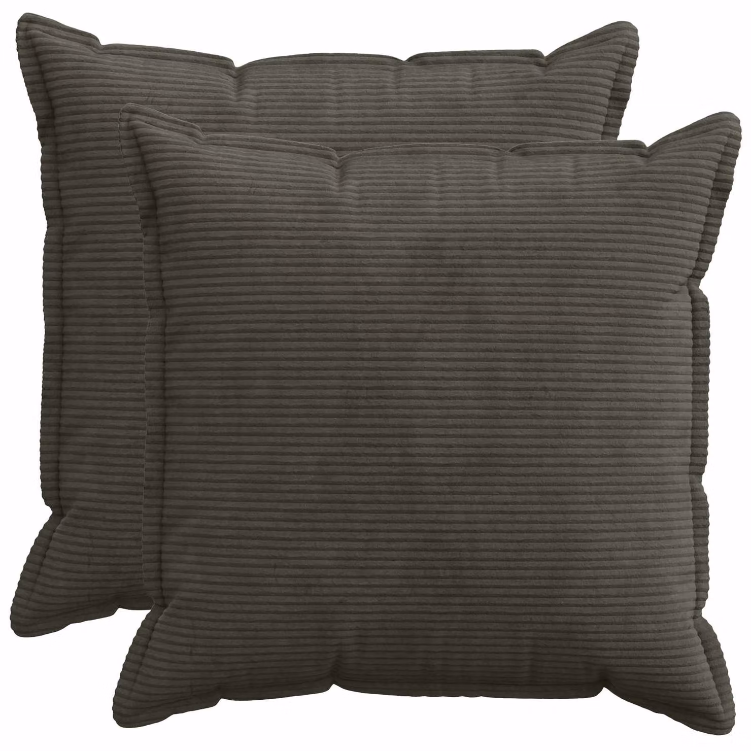 Set di 2 federe vidaXL HOUTEN in velluto a coste, colore antracite, 80 x 80 cm