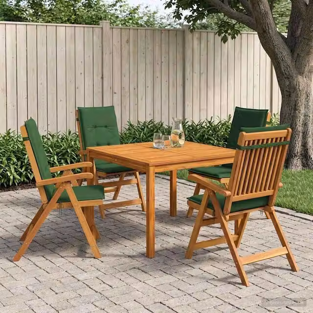 Set da Pranzo per Giardino Naturale Legno di Acacia Massello 3434619