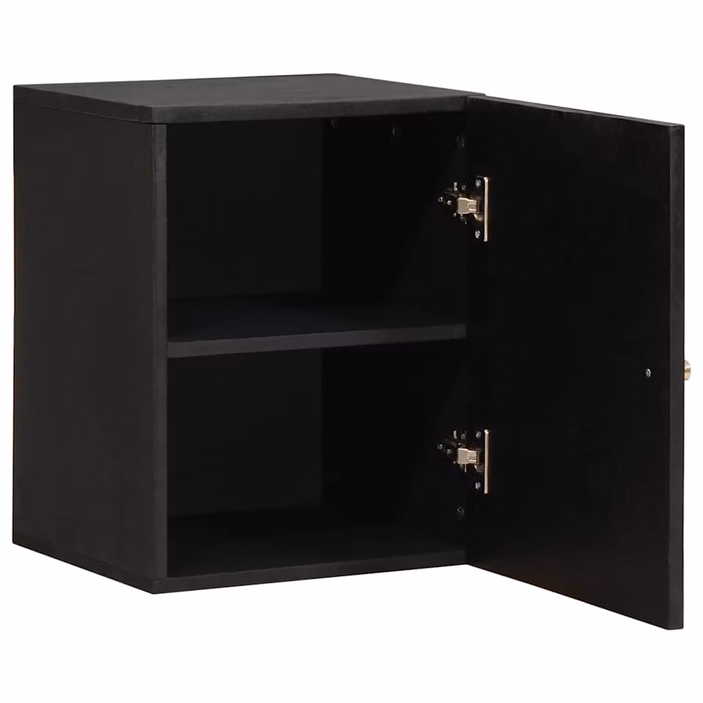Armadietto a muro vidaXL in legno di mango massello nero con dettagli oro L/P/H: 38 x 33 x 48 cm