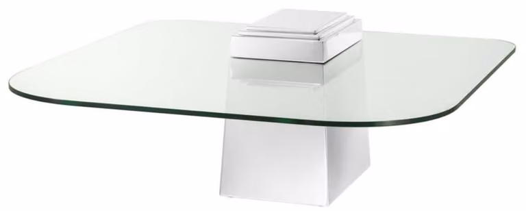 Casa Padrino tavolino / tavolo da salotto argento 105 x 105 x H. 44 cm - Mobili Soggiorno
