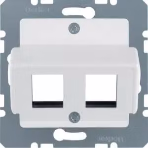 Berker 14631909 Piastra centrale per prese modulari AMP, bianco polo, opaco/vellutato Sistema di piastre centrali