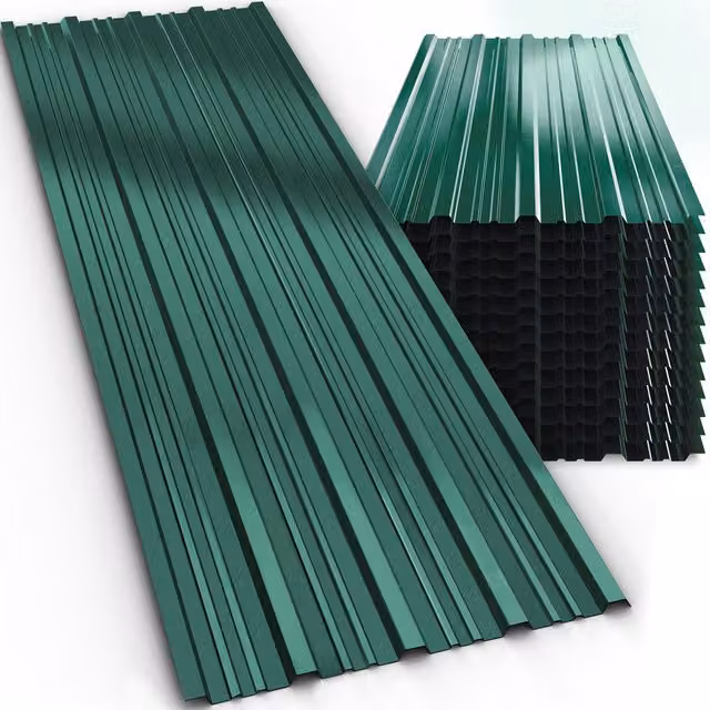 Set da 14 lastre profilate trapezoidali Gardebruk in acciaio zincato colore verde 110x46 cm 7m² – 1