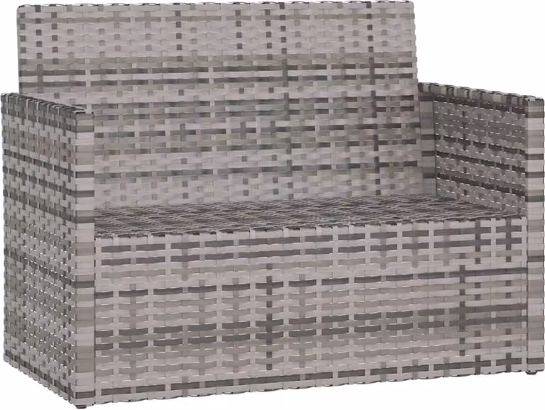 Panca da Giardino con Cuscini Grigia 105 cm in Polyrattan