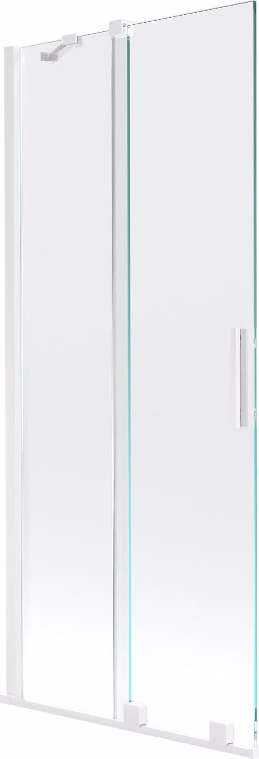 Mexen Velar paratia doccia scorrevole a 2 ante 80 x 150 cm, trasparente, bianco - 896-080-000-01-20