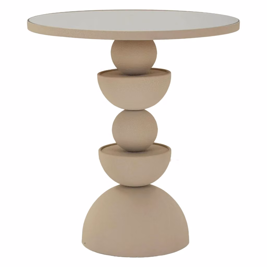 DMORA Tavolino da Salotto Moderno Rotondo in Vetro Trasparente e Metallo, L/P/H: 45 x 45 x 50 cm – 2