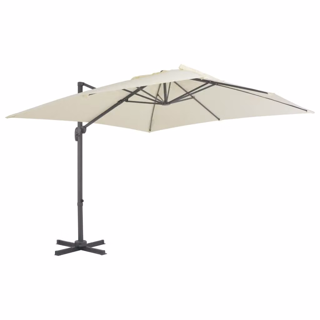 The Living Store Ombrello semaforo con palo in alluminio 300 x 300 cm Colore sabbia