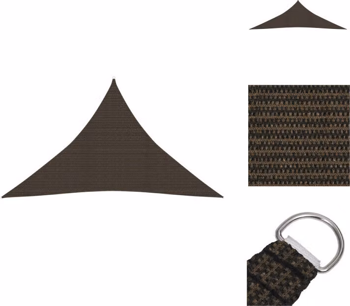 vidaXL Tenda da sole 160 g/m² Marrone 3,5x3,5x4,9 m HDPE - Ombrelloni e tende da sole