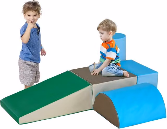 Set di 5 blocchi in schiuma morbidi e colorati HOMCOM per bambini con funzione stacking – 1