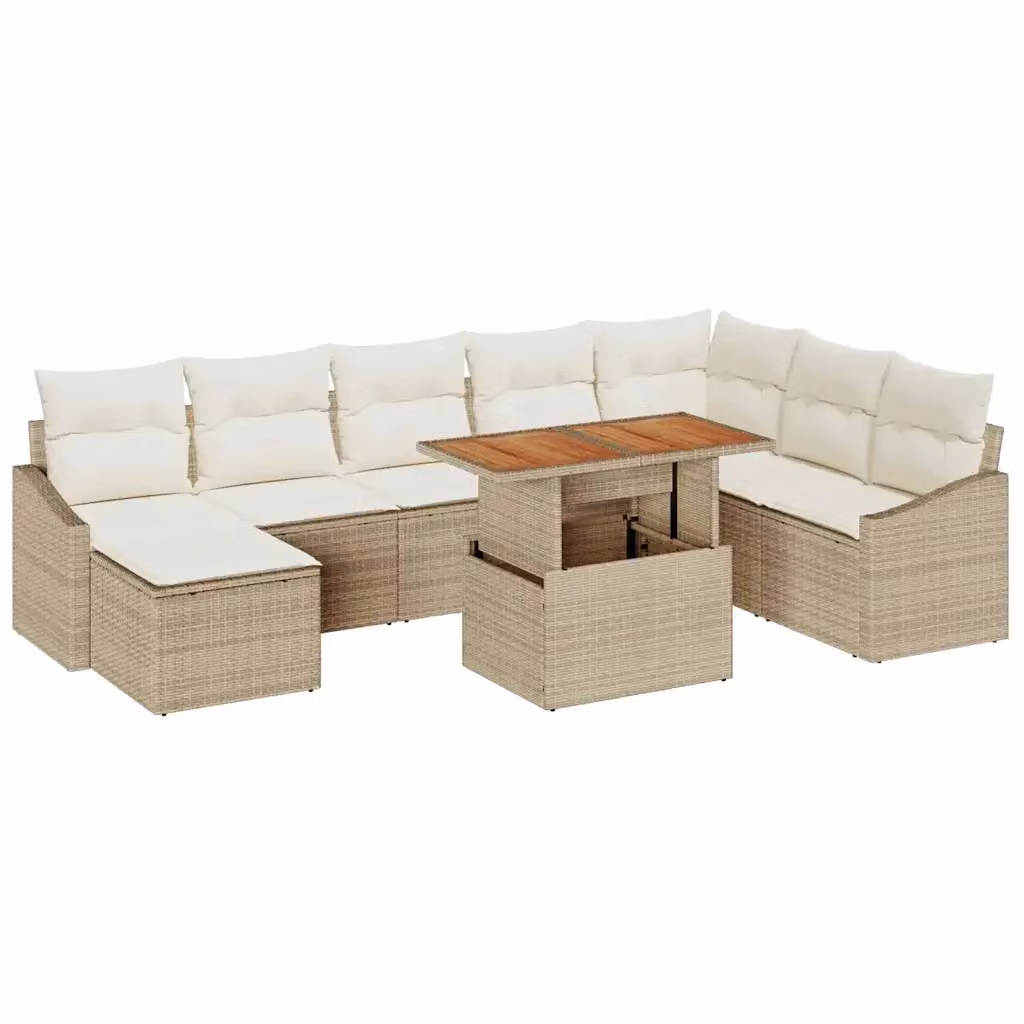Set da pranzo da giardino moderno vidaXL in legno di acacia beige con tavolo regolabile in altezza – 2