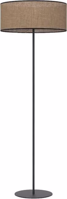 Lampada da terra moderna Emibig ECO in metallo e tessuto, colore bruno-nero, con lampadina E27 sostituibile – 1