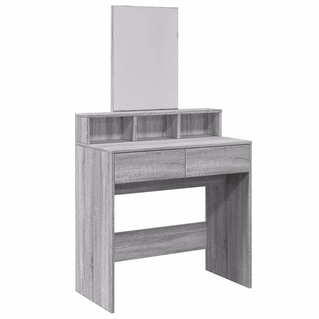 Toeletta con Specchio Grigio Sonoma 80x41x144,5 cm