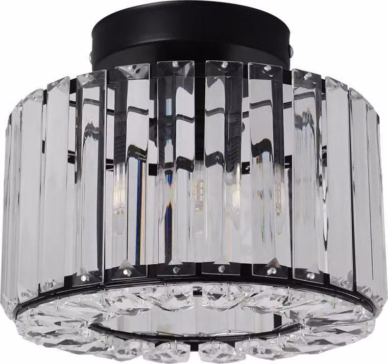Lampada a sospensione moderna, struttura in ferro + cristallo, copertura di 5-15 metri quadrati, nero 2