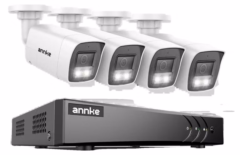 Sistema di videosorveglianza, alta risoluzione 3K, audio bidirezionale, DVR a 8 canali con 4 telecamere, 1 TB