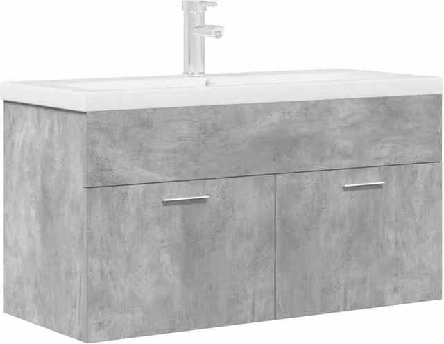 Mobiletto da bagno sospeso moderno in legno composito grigio opaco L: 90 cm, P: 38,5 cm, H: 46 cm