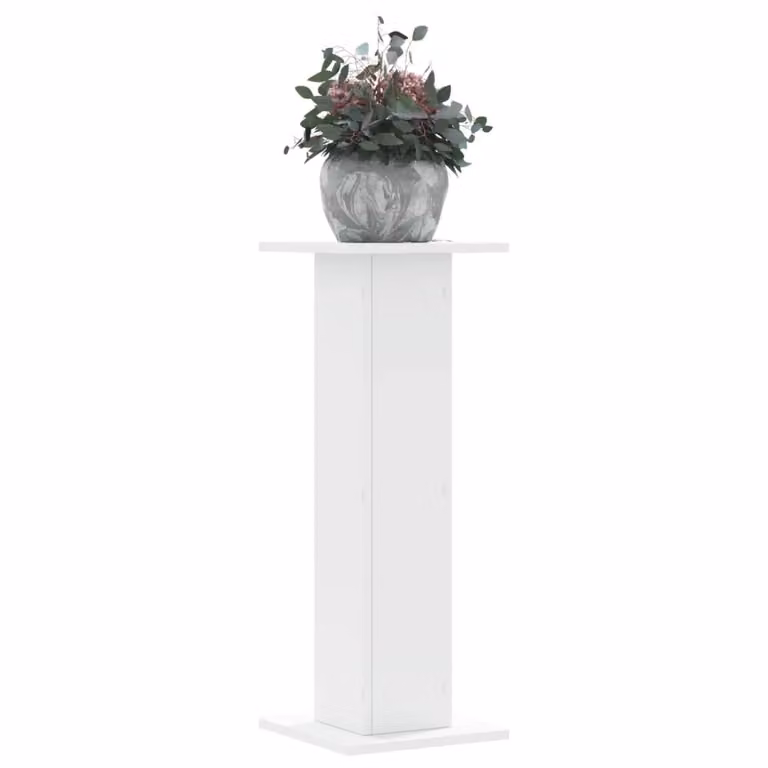 vidaXL Supporti per Piante in Legno Multistrato e MDF, 2 Pezzi, Bianchi, L/P/H: 30 x 30 x 80 cm