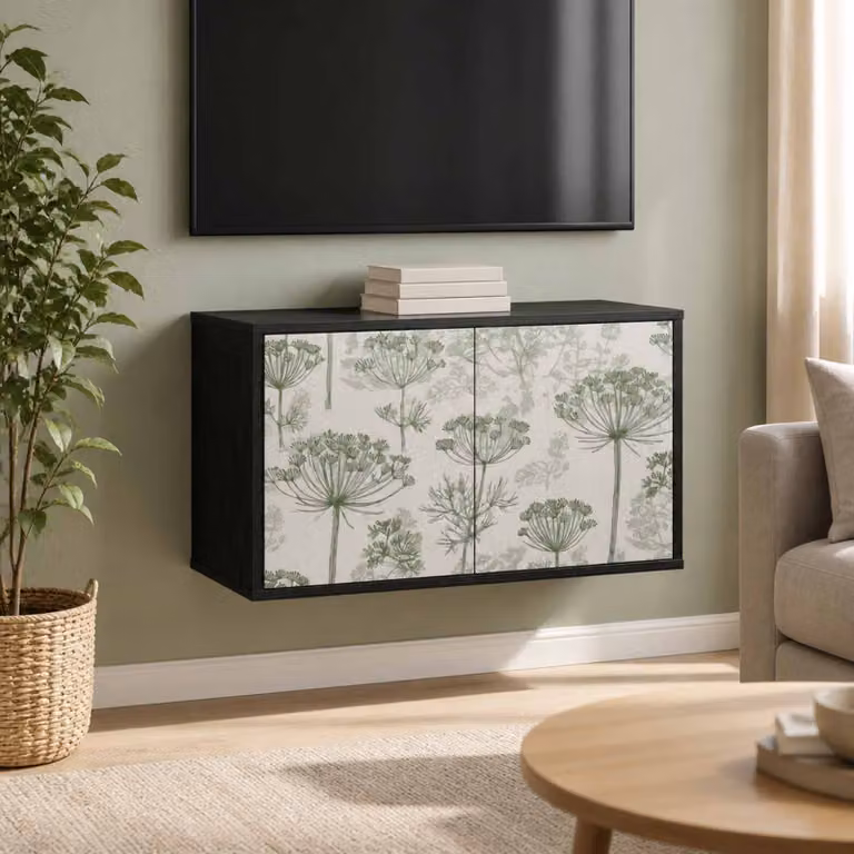 Mobile TV da parete vidaXL GOTHA in Rovere Nero, L: 69 cm, P: 33 cm, H: 40 cm