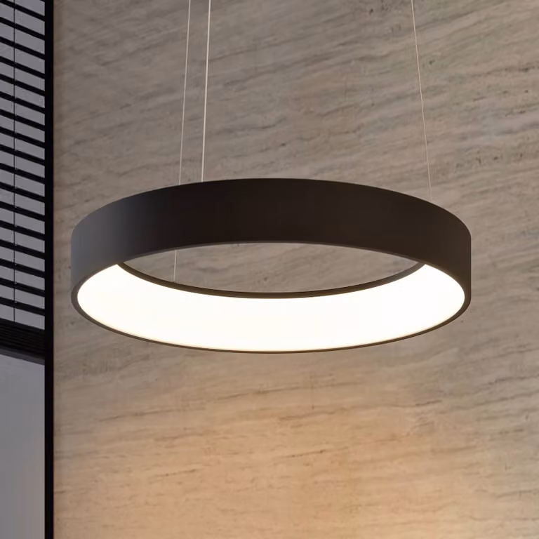 Arcchio lampada LED a sospensione Aleksi, Ø 60 cm, nero, metallo, CCT Aleksi Arcchio, dimmerabile, Nero, Cucina, Metallo, Moderno