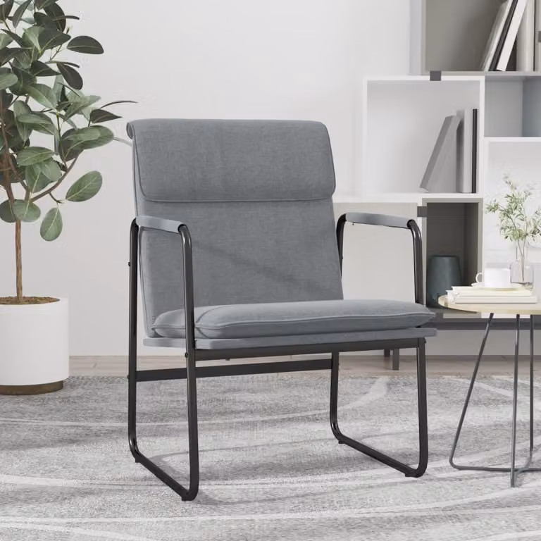 Maison Exclusive - Poltrona relax, colore grigio chiaro, dimensioni 55x64x80 cm, rivestimento in tessuto
