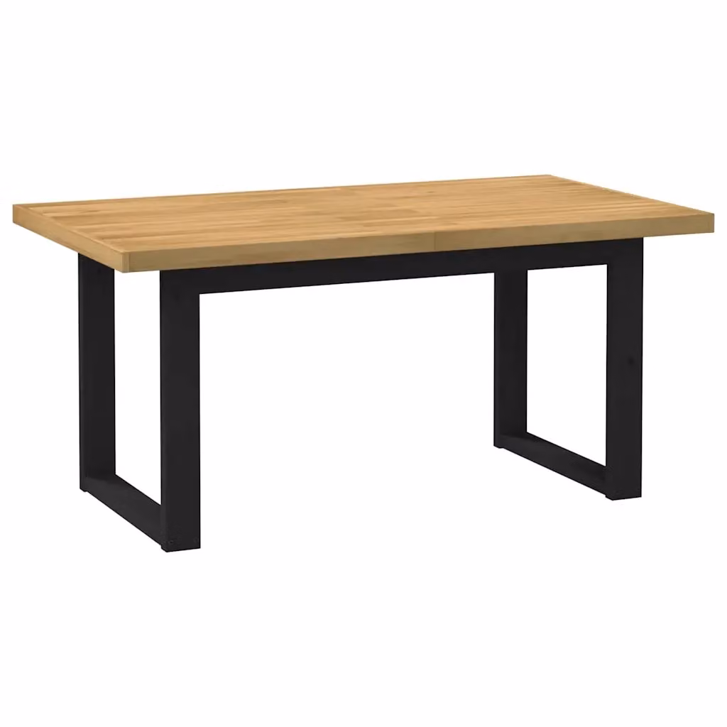 Tavolo da pranzo rettangolare vidaXL in legno di pino rustico, L: 90 cm, P: 160 cm, H: 75 cm, disponibile in nero o marrone – 2