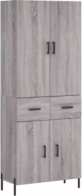 Credenza | Madia | Buffet da pranzo | Armadio da pranzo Grigio Sonoma 69,5x34x180 cm in Legno Multistrato