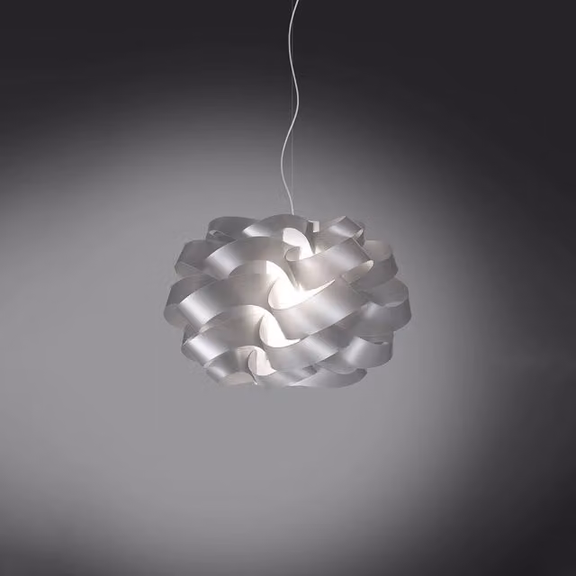 Lampada a sospensione moderna Cloud Linea Zero Polilux Argento e Metallo Cromo con 1 luce E27 – 1