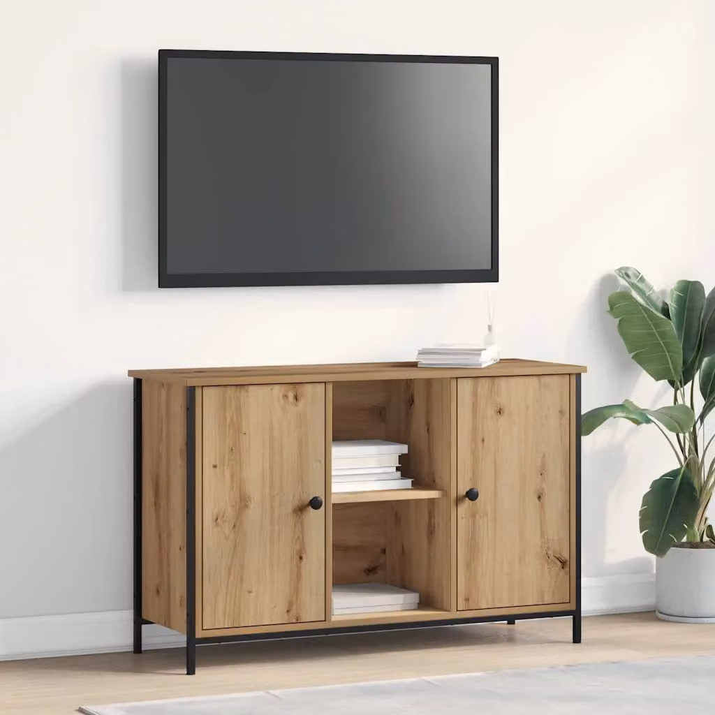 Set mobile TV moderno vidaXL in legno e MDF color marrone L 101 cm x P 35 cm x H 65 cm
