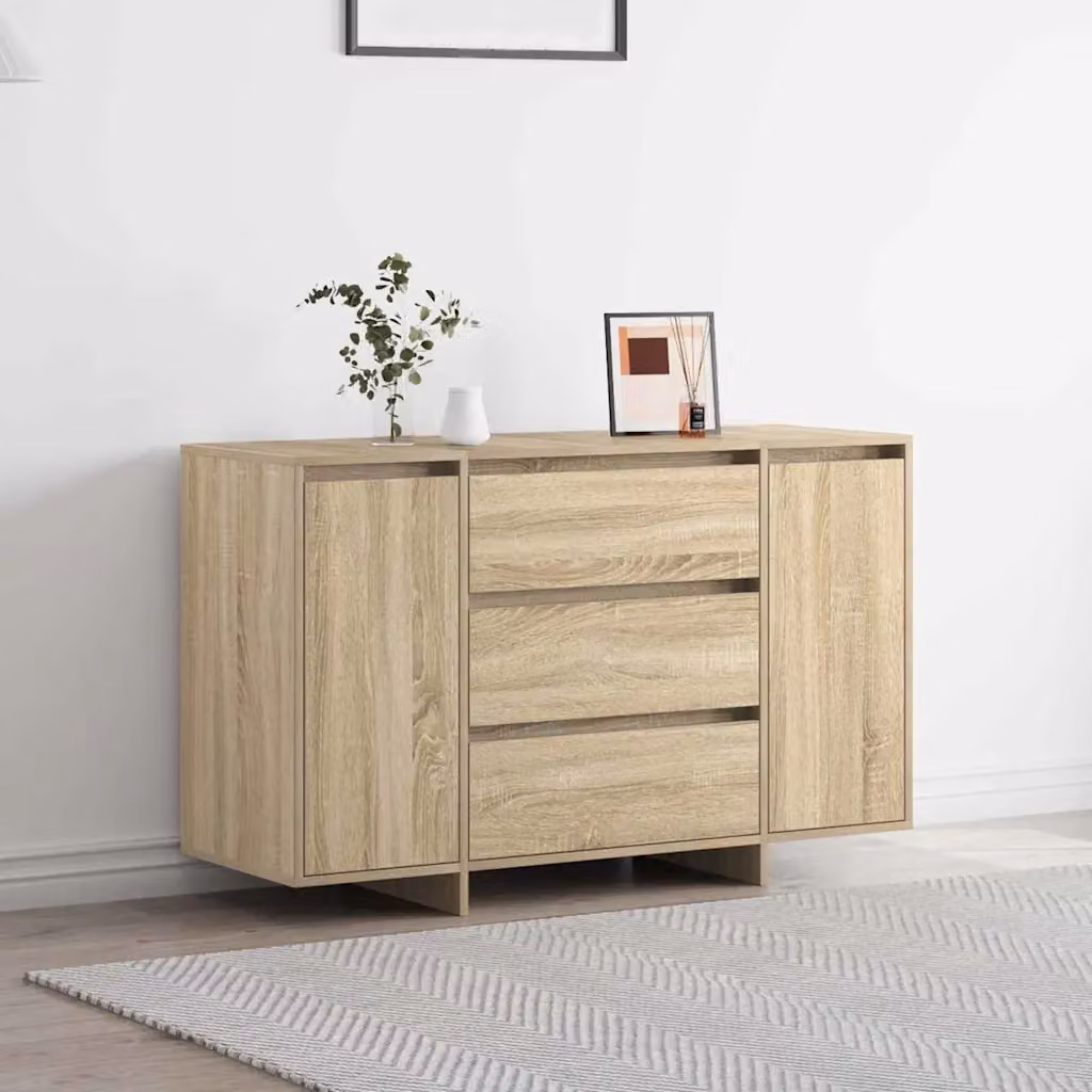 Credenza moderna vidaXL in legno ingegnerizzato color rovere sonoma, L 120 x P 41 x H 75 cm