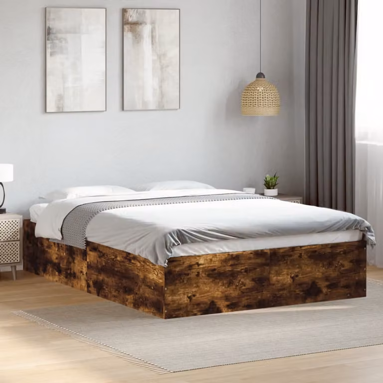 vidaXL Giroletto in Legno Multistrato Rovere Fumo L/P/H: 200 x 120 x 35 cm