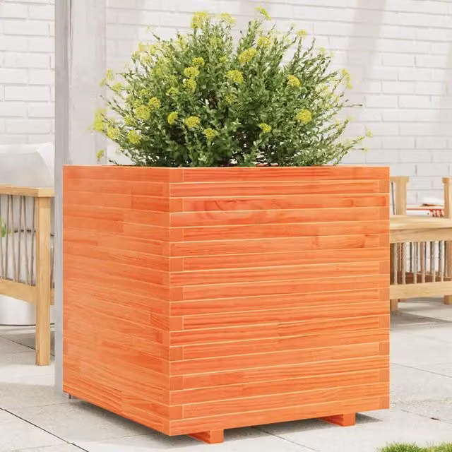 Fioriera Giardino Marrone Cera 70x70x72 cm Legno Massello Pino 3282621