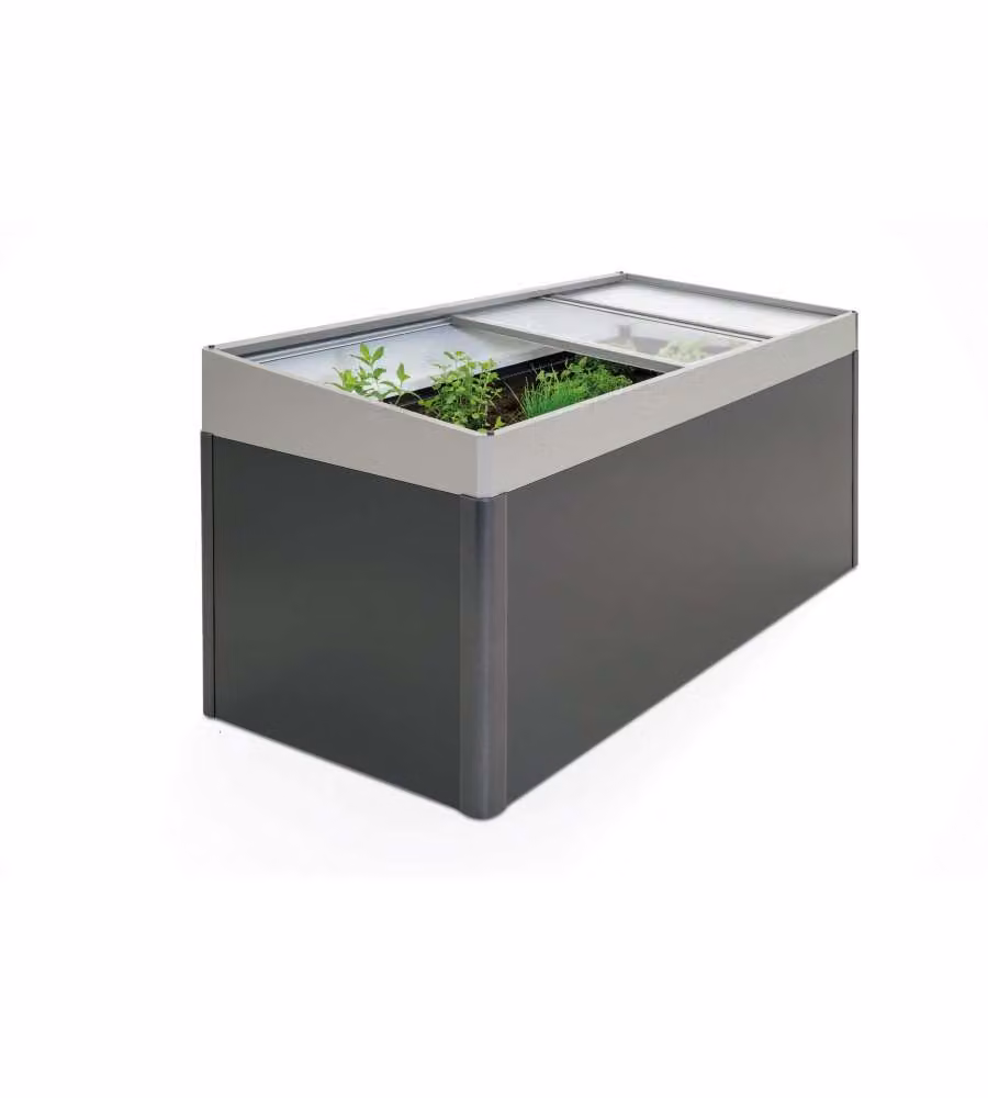 Sopralzo dell'aiuola rialzata 2x1 grigio quarzo metallizzato