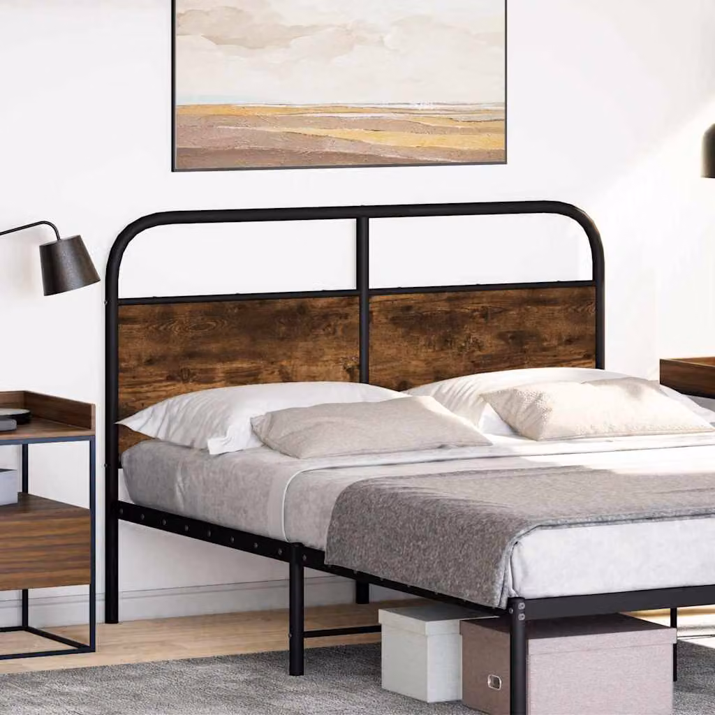 vidaXL Testiera di Ricambio Rovere Fumo 140 cm Acciaio