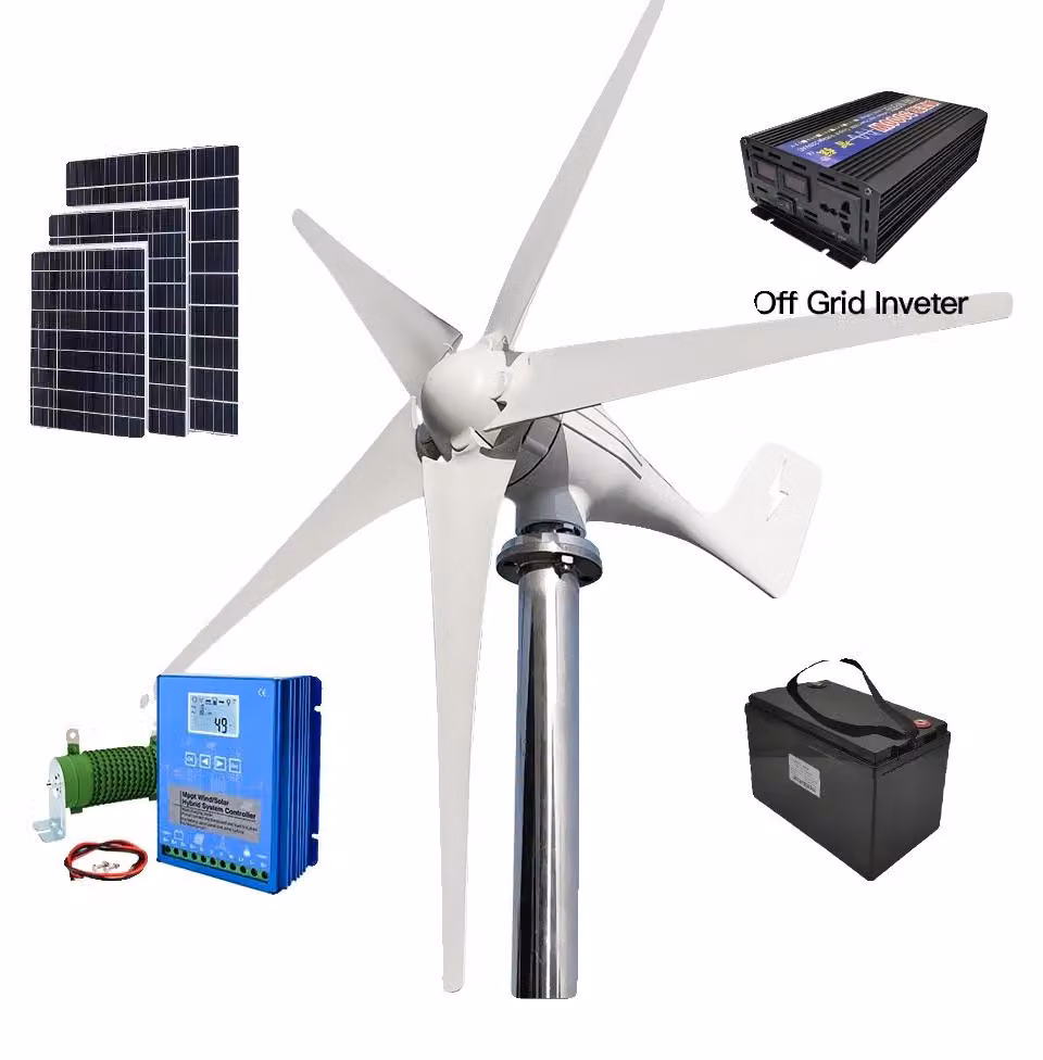 Turbina eolica, alta efficienza, installazione semplice, con sistema di controllo ibrido, 3000W, 24V